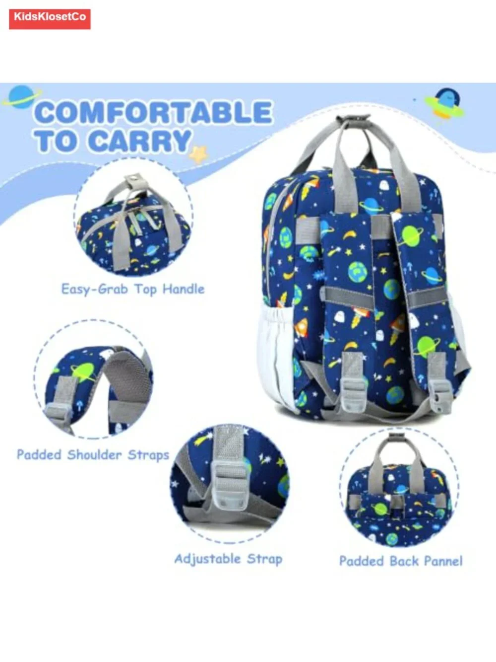 Quilted Mini Toddler Backpack with Lunch Bag for Kids 2-4